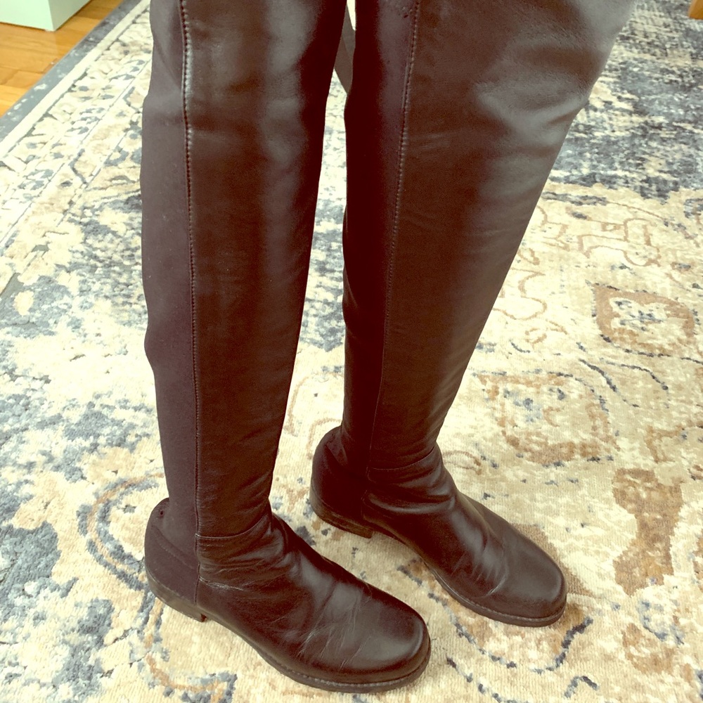 Stuart Weitzman 50/50 black leather boot - size 5